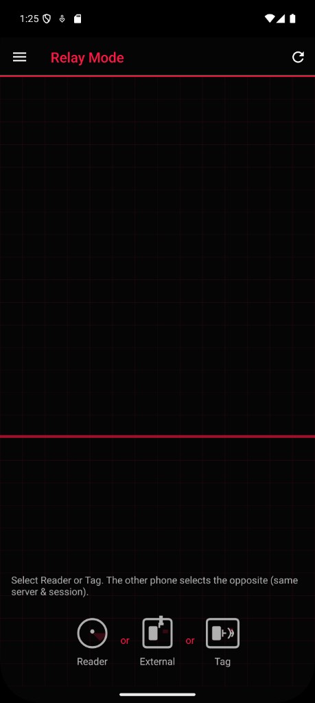 Relay mode – Reader, External, or Tag