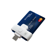 ACS USB card reader with banking card inserted
